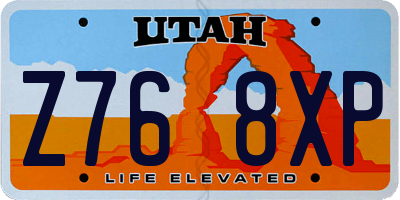 UT license plate Z768XP