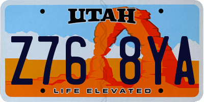UT license plate Z768YA