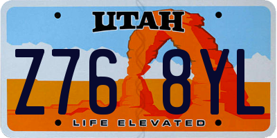 UT license plate Z768YL