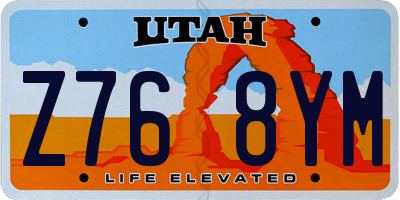 UT license plate Z768YM