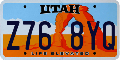 UT license plate Z768YQ
