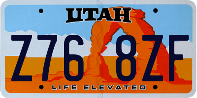 UT license plate Z768ZF