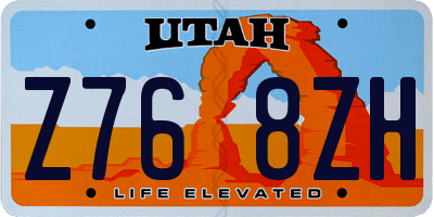UT license plate Z768ZH