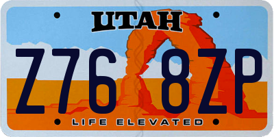 UT license plate Z768ZP