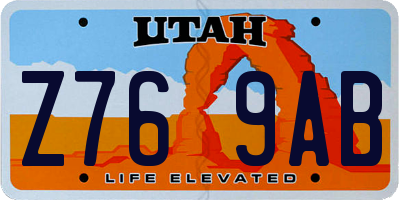 UT license plate Z769AB