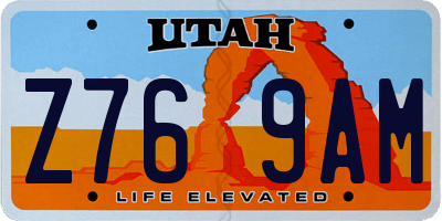 UT license plate Z769AM