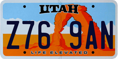 UT license plate Z769AN