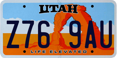 UT license plate Z769AU