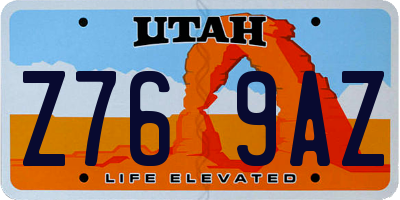 UT license plate Z769AZ