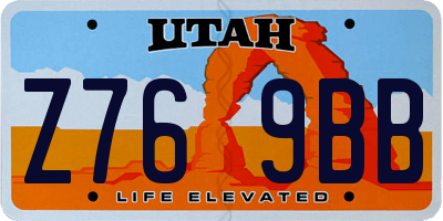 UT license plate Z769BB