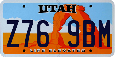 UT license plate Z769BM