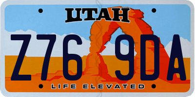 UT license plate Z769DA