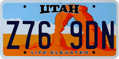 UT license plate Z769DN