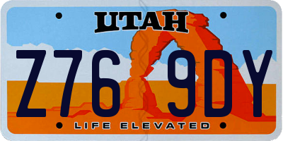 UT license plate Z769DY