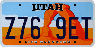 UT license plate Z769ET