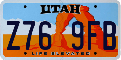 UT license plate Z769FB