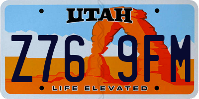 UT license plate Z769FM