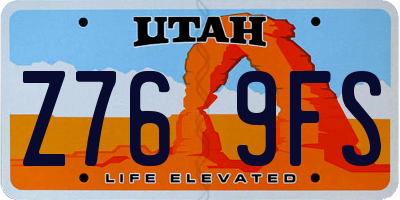 UT license plate Z769FS