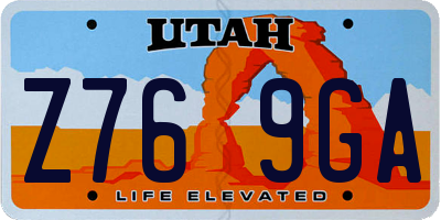 UT license plate Z769GA