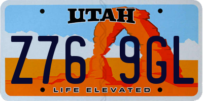 UT license plate Z769GL