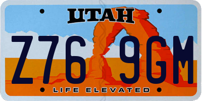 UT license plate Z769GM