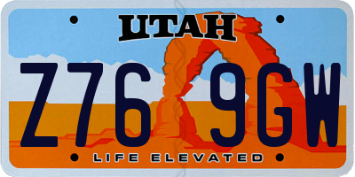 UT license plate Z769GW