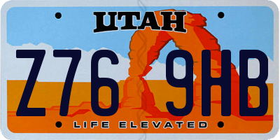 UT license plate Z769HB