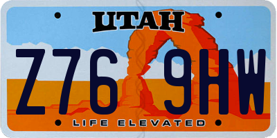 UT license plate Z769HW