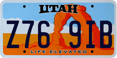 UT license plate Z769IB
