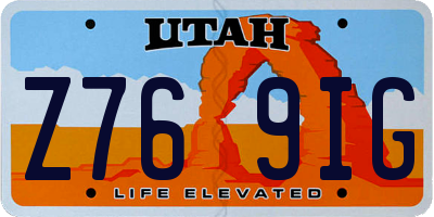 UT license plate Z769IG