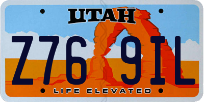 UT license plate Z769IL