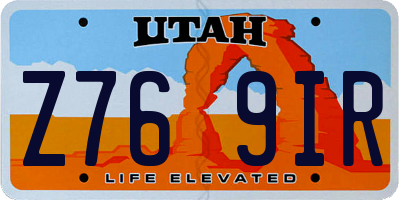 UT license plate Z769IR