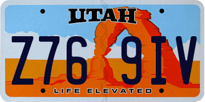 UT license plate Z769IV