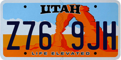 UT license plate Z769JH