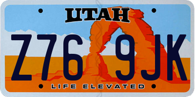 UT license plate Z769JK