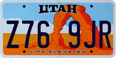 UT license plate Z769JR