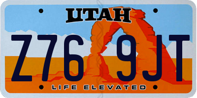 UT license plate Z769JT