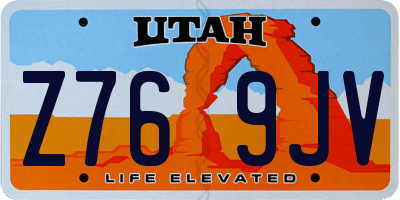 UT license plate Z769JV
