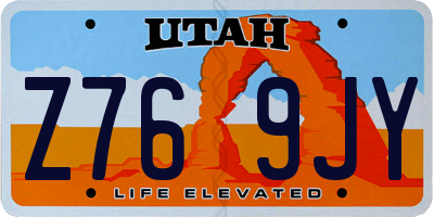 UT license plate Z769JY