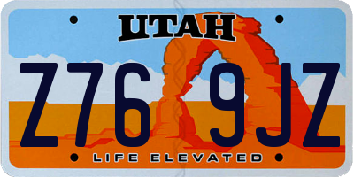 UT license plate Z769JZ