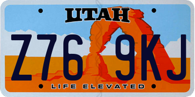 UT license plate Z769KJ