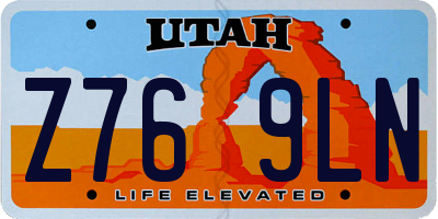 UT license plate Z769LN