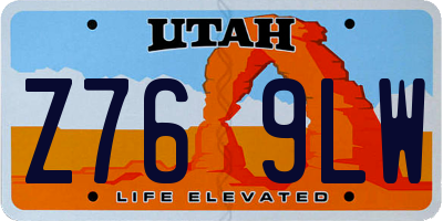 UT license plate Z769LW