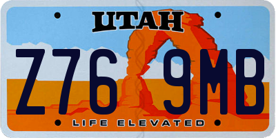 UT license plate Z769MB