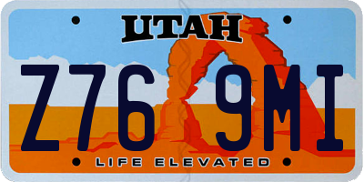 UT license plate Z769MI