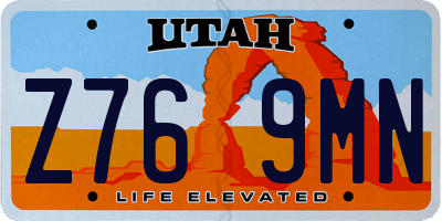 UT license plate Z769MN