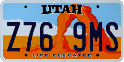 UT license plate Z769MS