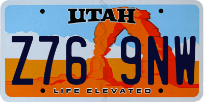 UT license plate Z769NW