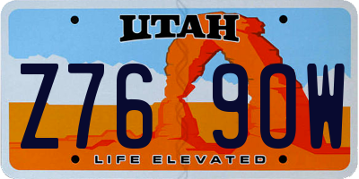 UT license plate Z769OW