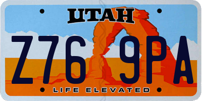 UT license plate Z769PA